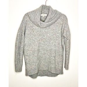 LOFT Speckled Confetti Ribbed Cowl Neck Sweater Size Large Petites